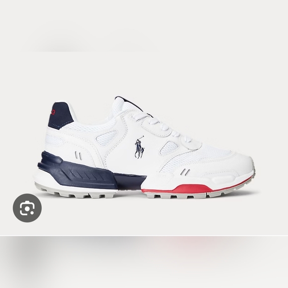 Polo by Ralph Lauren White and Navy Sneakers with Red Accents - Picture 2 of 5